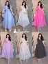 Summer V-neck Puff Sleeve Flounce Dresses